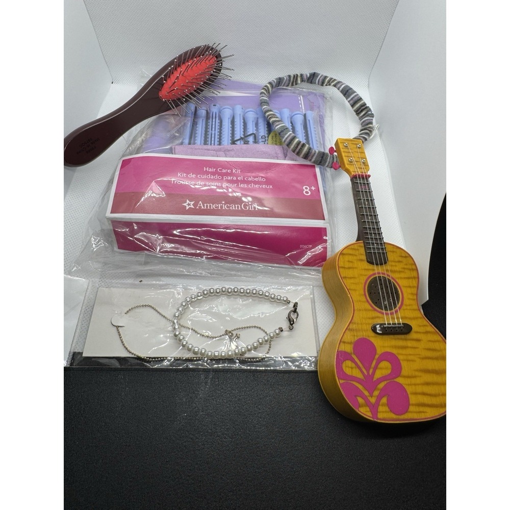 American Girl Hair Care Kit, Hairbrush, Styling Accessories, Jewelry, Ukulele L…
